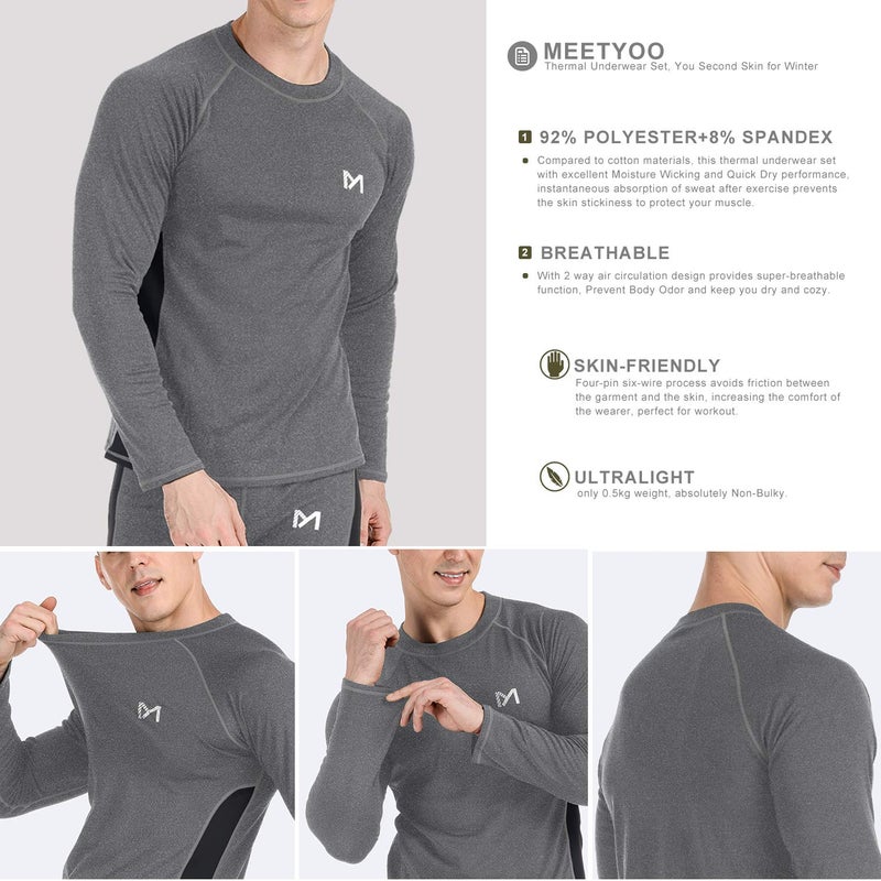 MEETYOO Men's Thermal Underwear Set Sport Long Johns Base Layer - Image 5